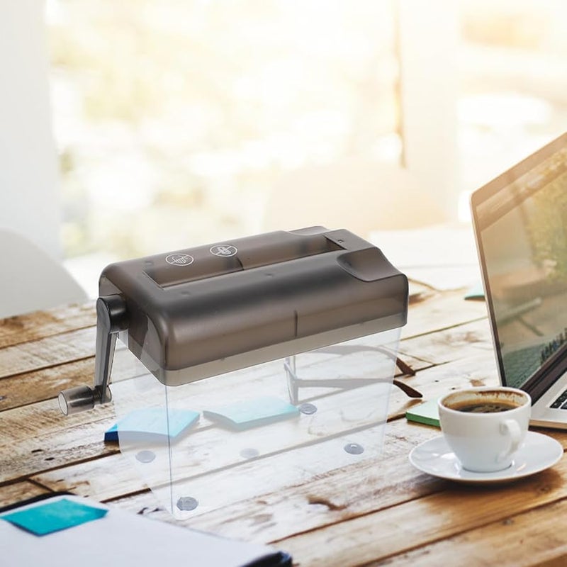 Mini Manual Paper Shredder A6 Desktop Hand Operated Compact Home Office Document Cutting Tool - Image 5